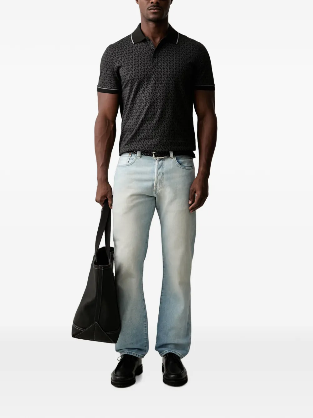 Michael Kors Signature jersey katoenen poloshirt met logo Zwart