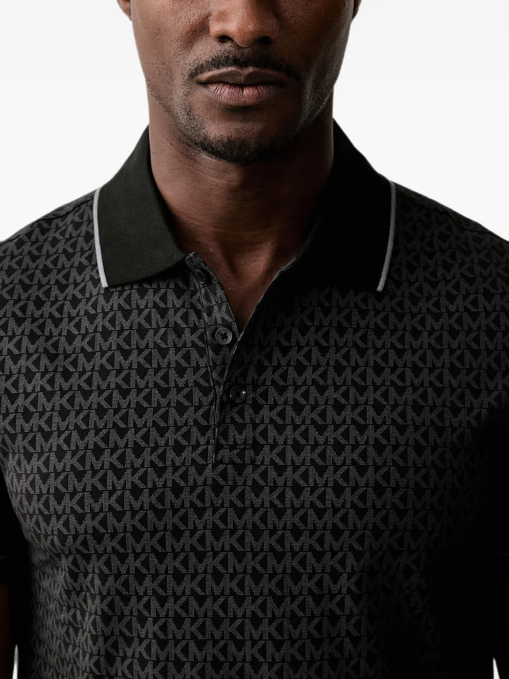 Michael Kors Signature jersey katoenen poloshirt met logo Zwart