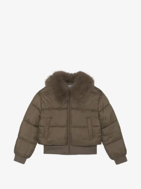 Mayoral faux-fur collar padded jacket