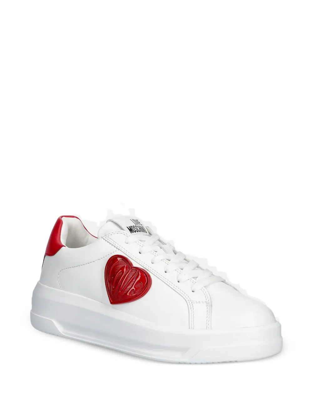 Love Moschino heart-patch lace-up sneakers Wit