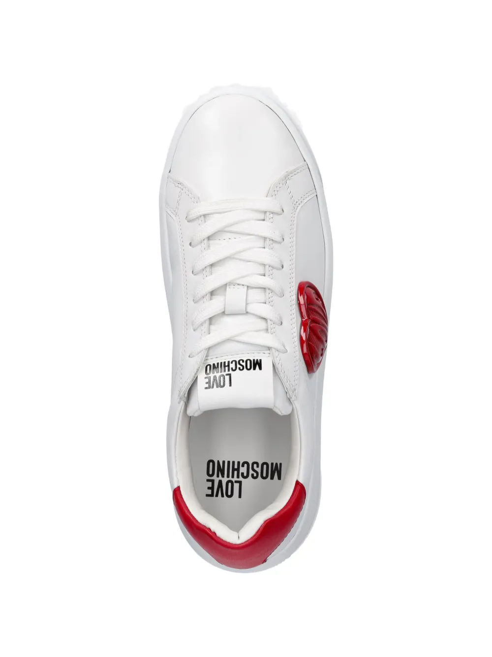 Love Moschino heart-patch lace-up sneakers Wit