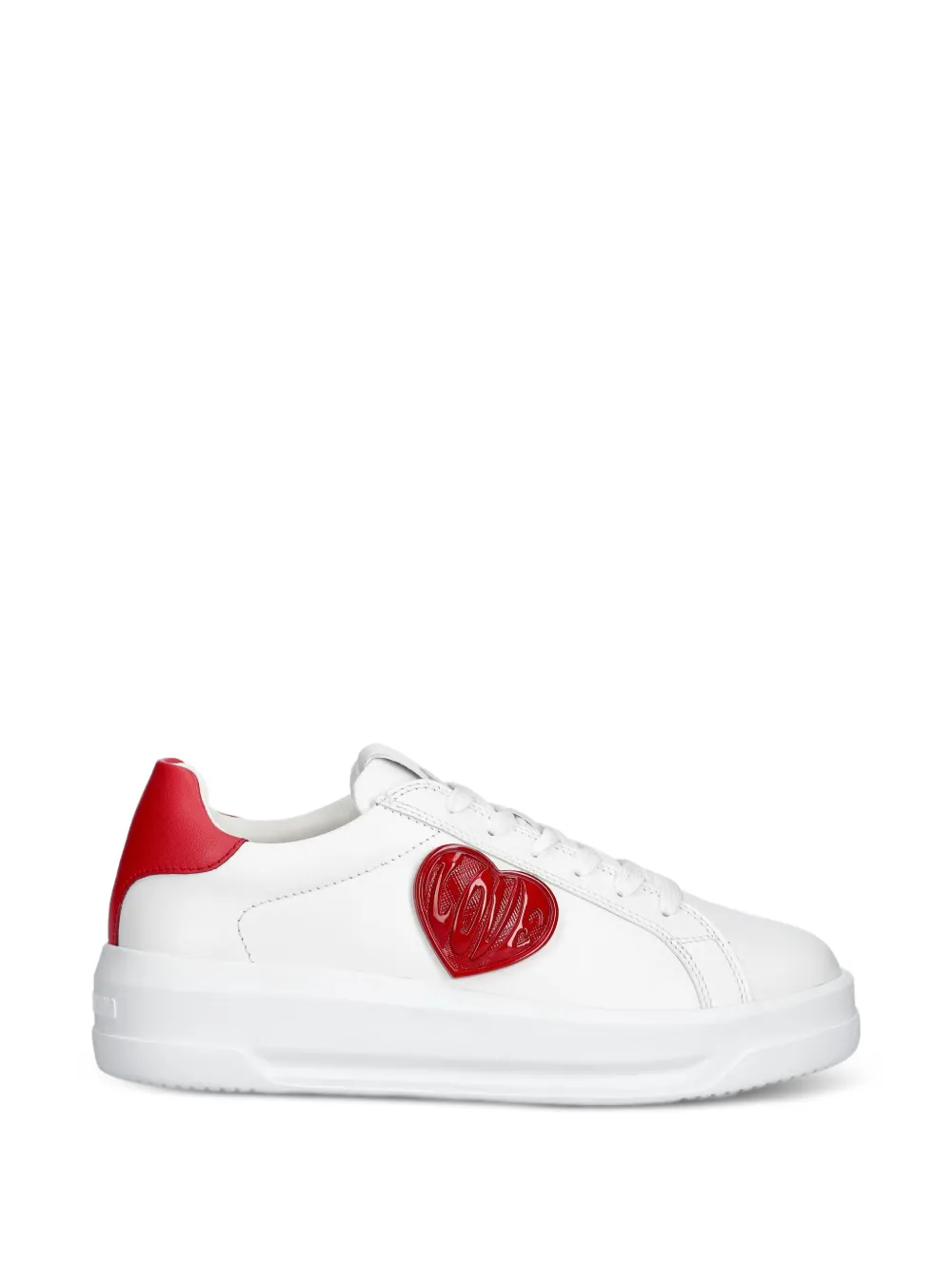 Love Moschino heart-patch lace-up sneakers Wit
