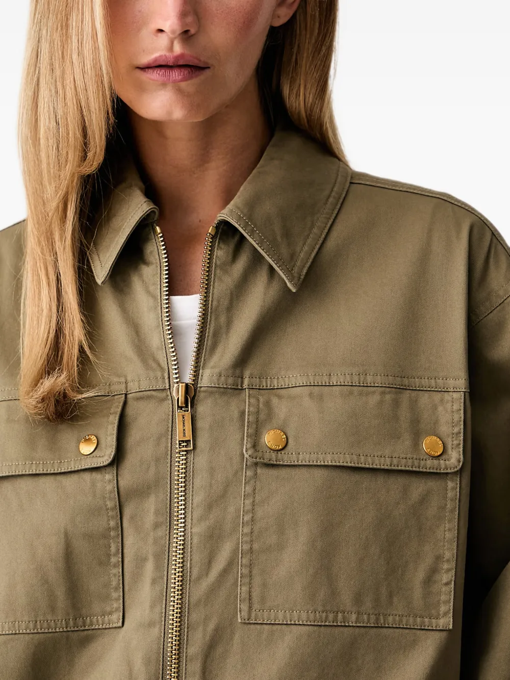 Michael Kors Stretch katoenen chino jack Groen
