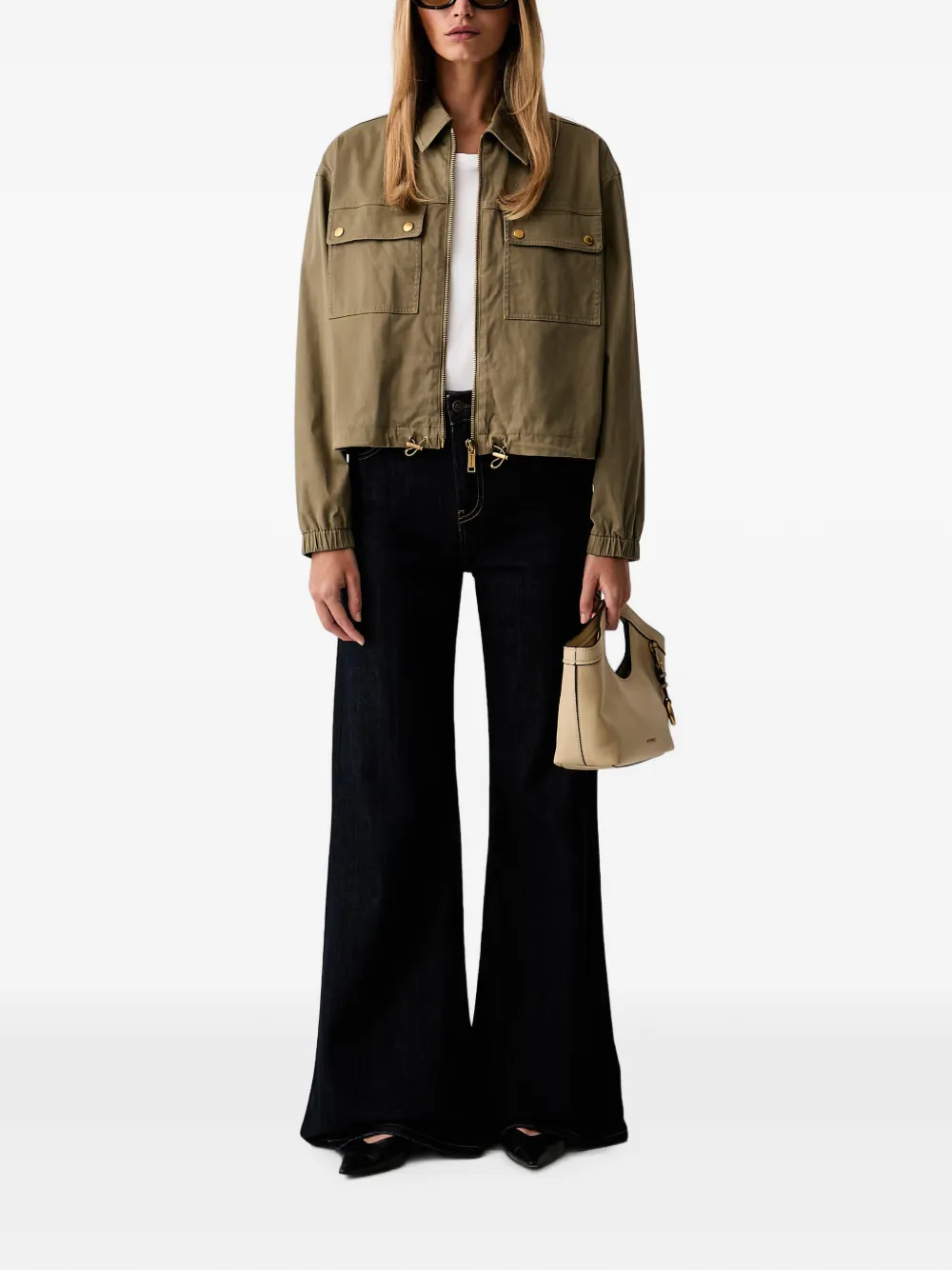 Michael Kors Stretch katoenen chino jack Groen