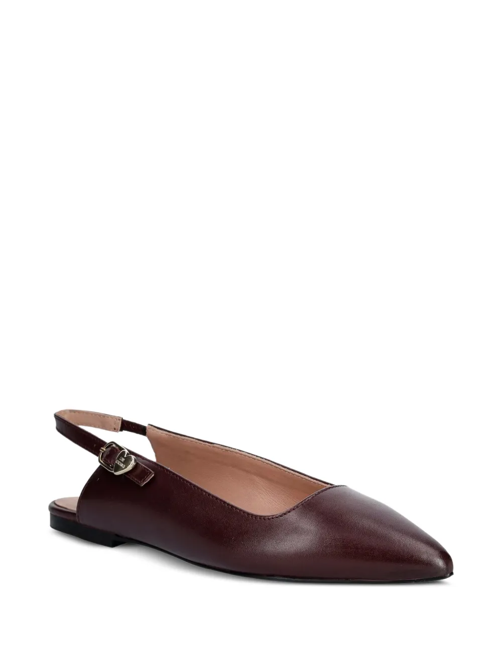 Love Moschino slingback pointed-toe ballet flats Rood