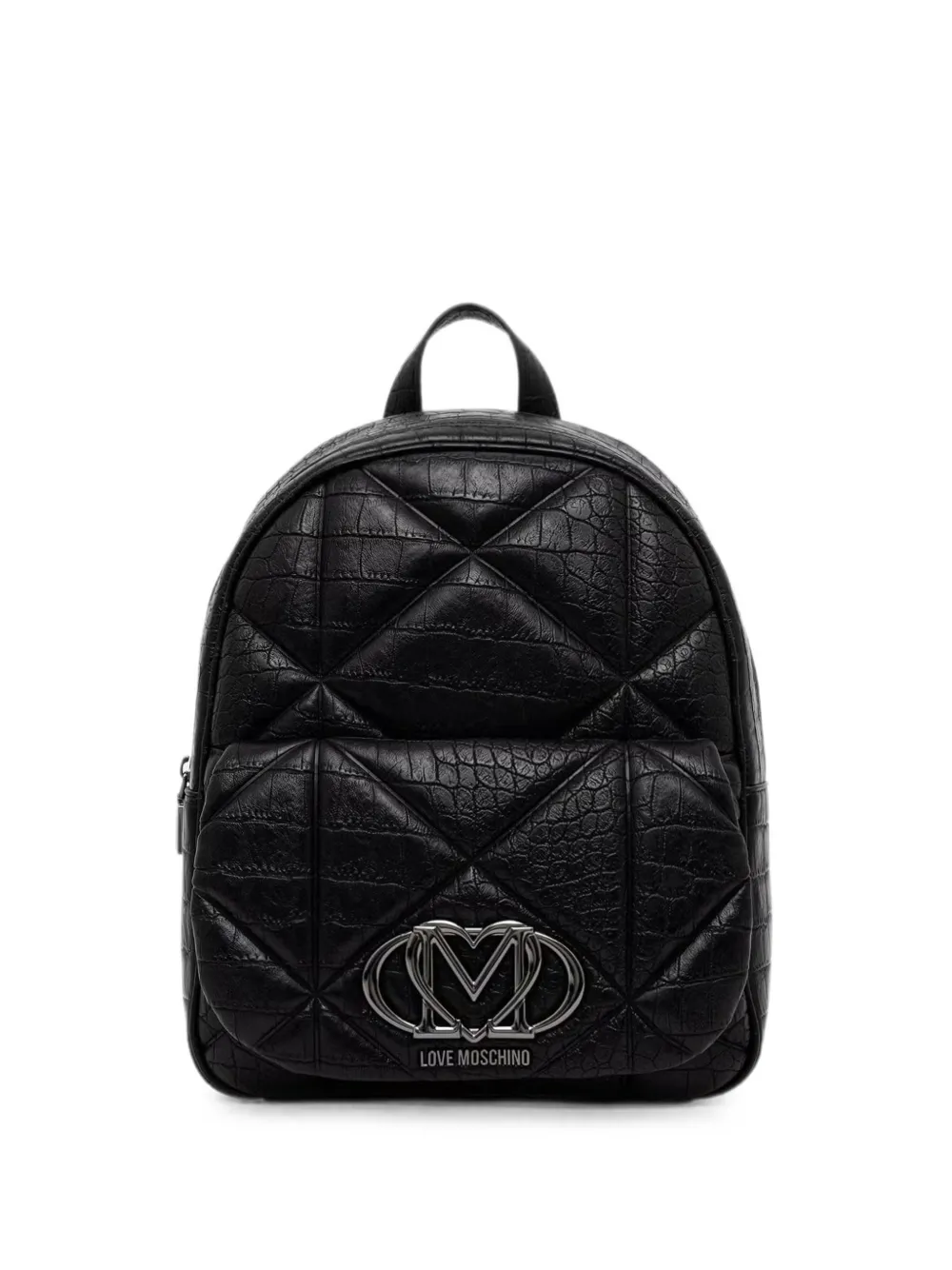 Love Moschino croc-effect quilted backpack - Schwarz