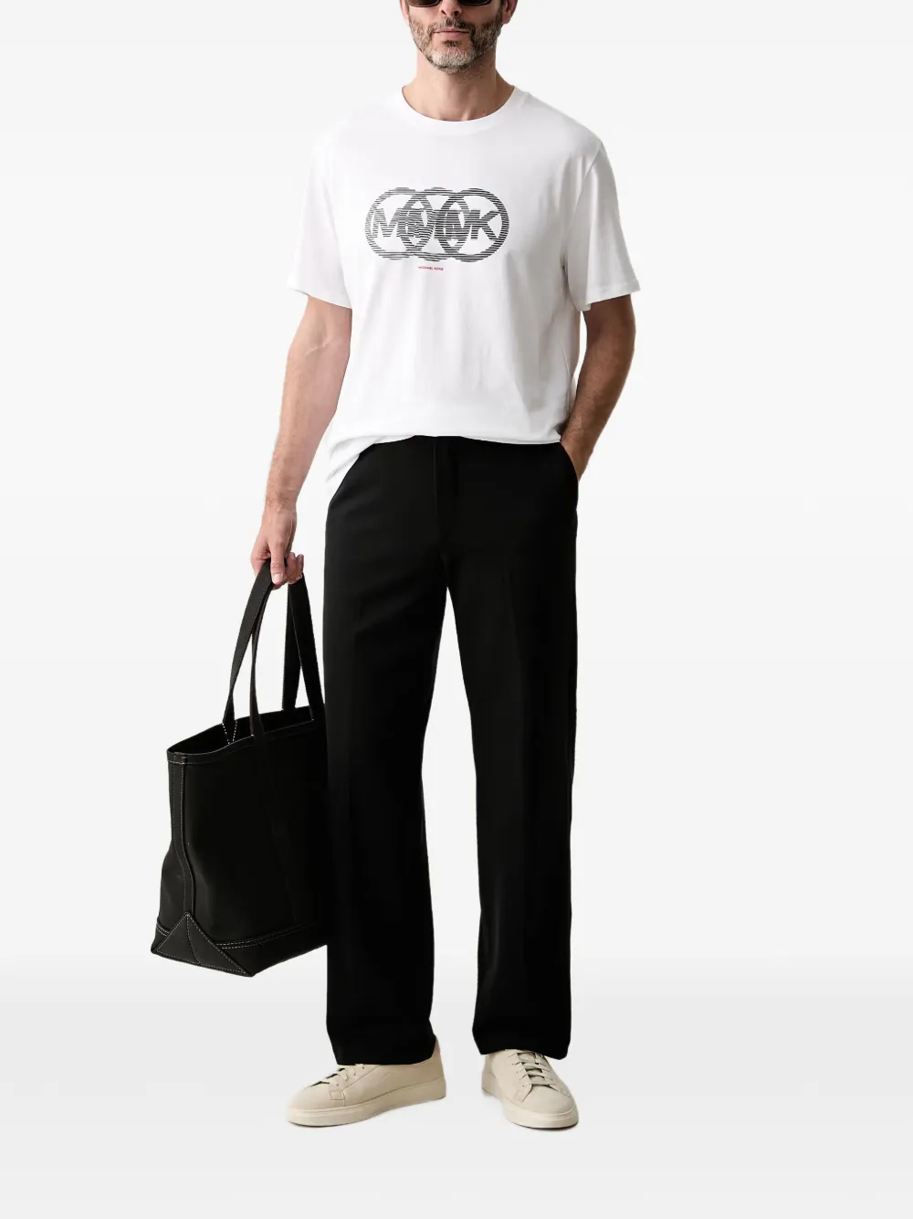 Michael Kors T-shirt met logoprint met ronde hals Wit
