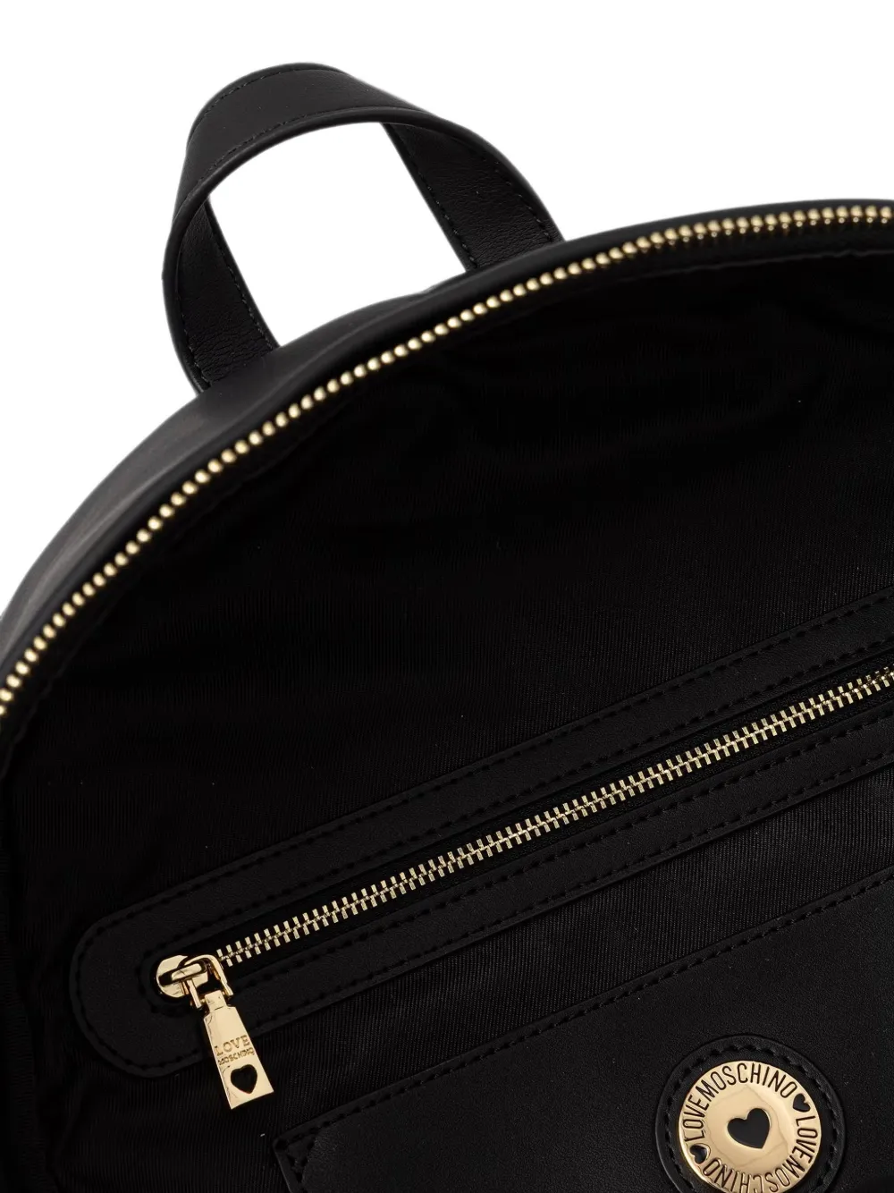 Love Moschino Rugzak met logo-reliëf en rits Zwart