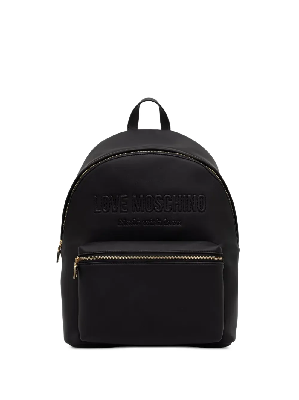 Love Moschino logo-embossed front-zip backpack - Schwarz