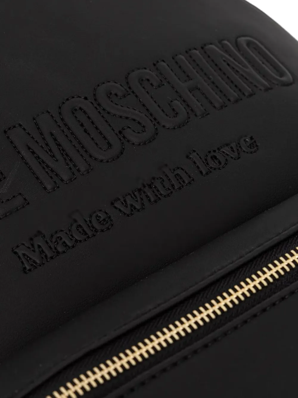 Love Moschino Rugzak met logo-reliëf en rits Zwart