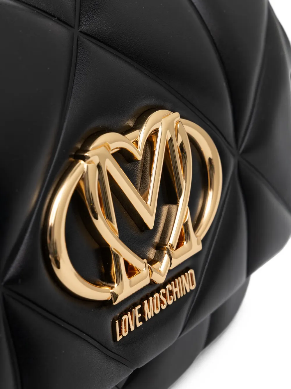 Love Moschino Schoudertas met logoplakkaat Zwart