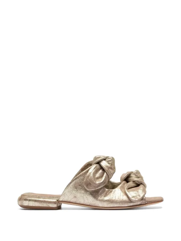 Officine Creative Suki Knotted Leather Sandals in Gold