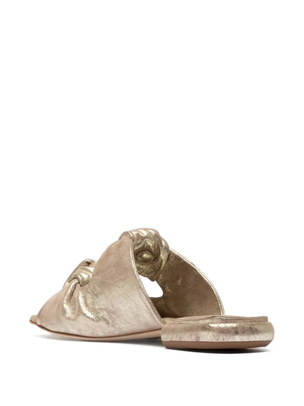 Officine Creative Suki Knotted Leather Sandals in Gold, view 3