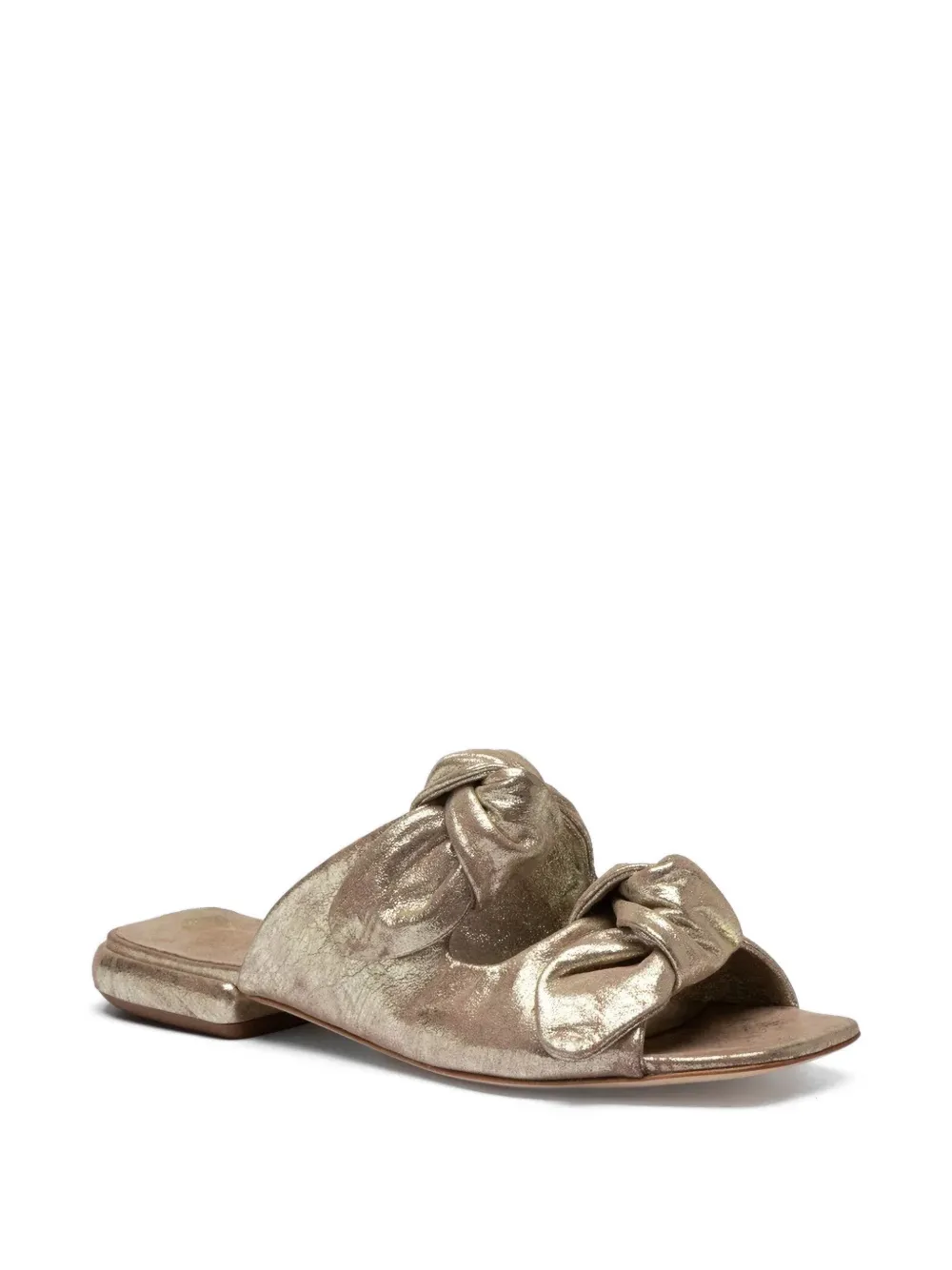 Officine Creative Suki Knotted Leather Sandals in Gold, view 2