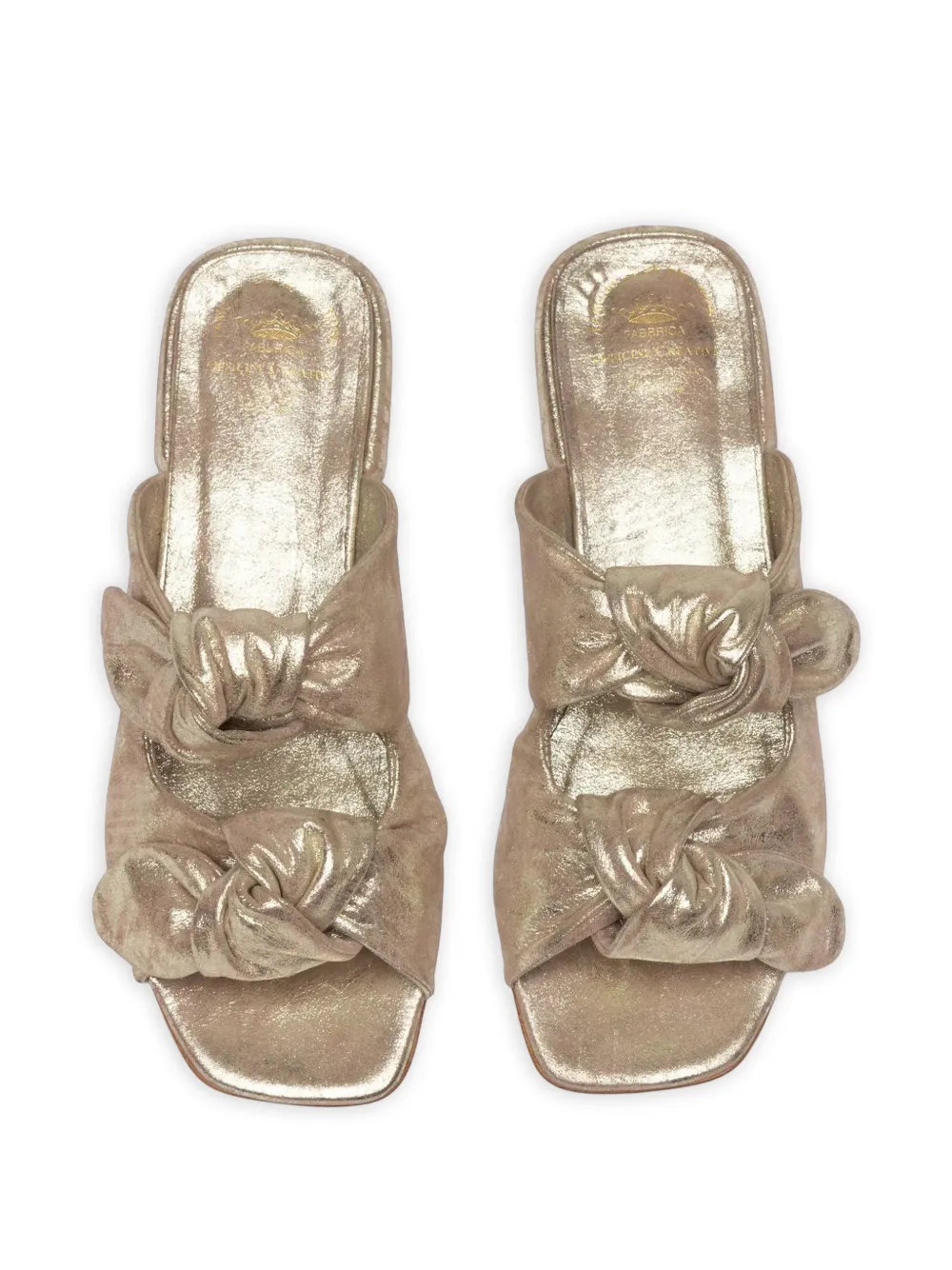 Officine Creative Suki Knotted Leather Sandals in Gold, view 4