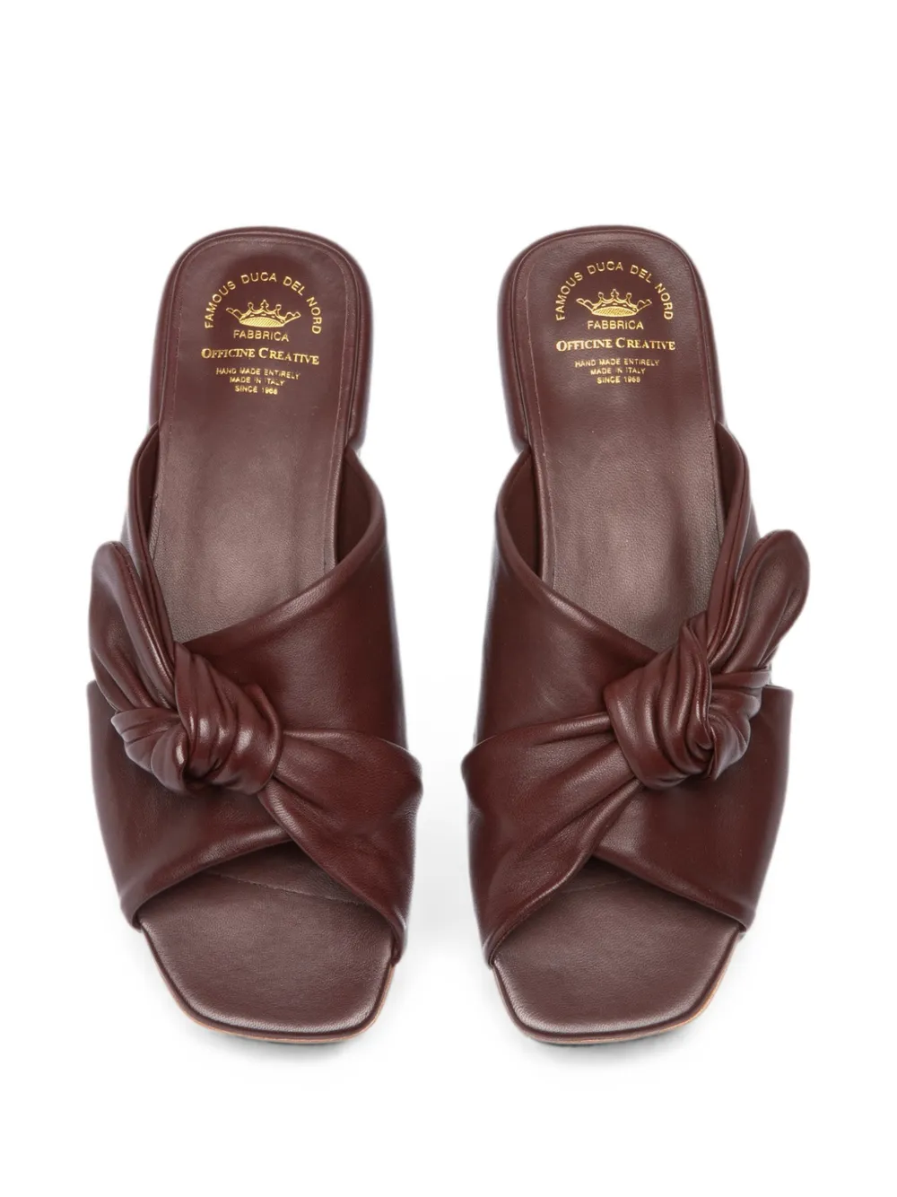 Officine Creative Suki 007 Knotted Leather Sandals in Red, view 3