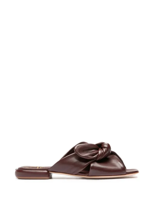 Officine Creative Suki 007 Knotted Leather Sandals in Red