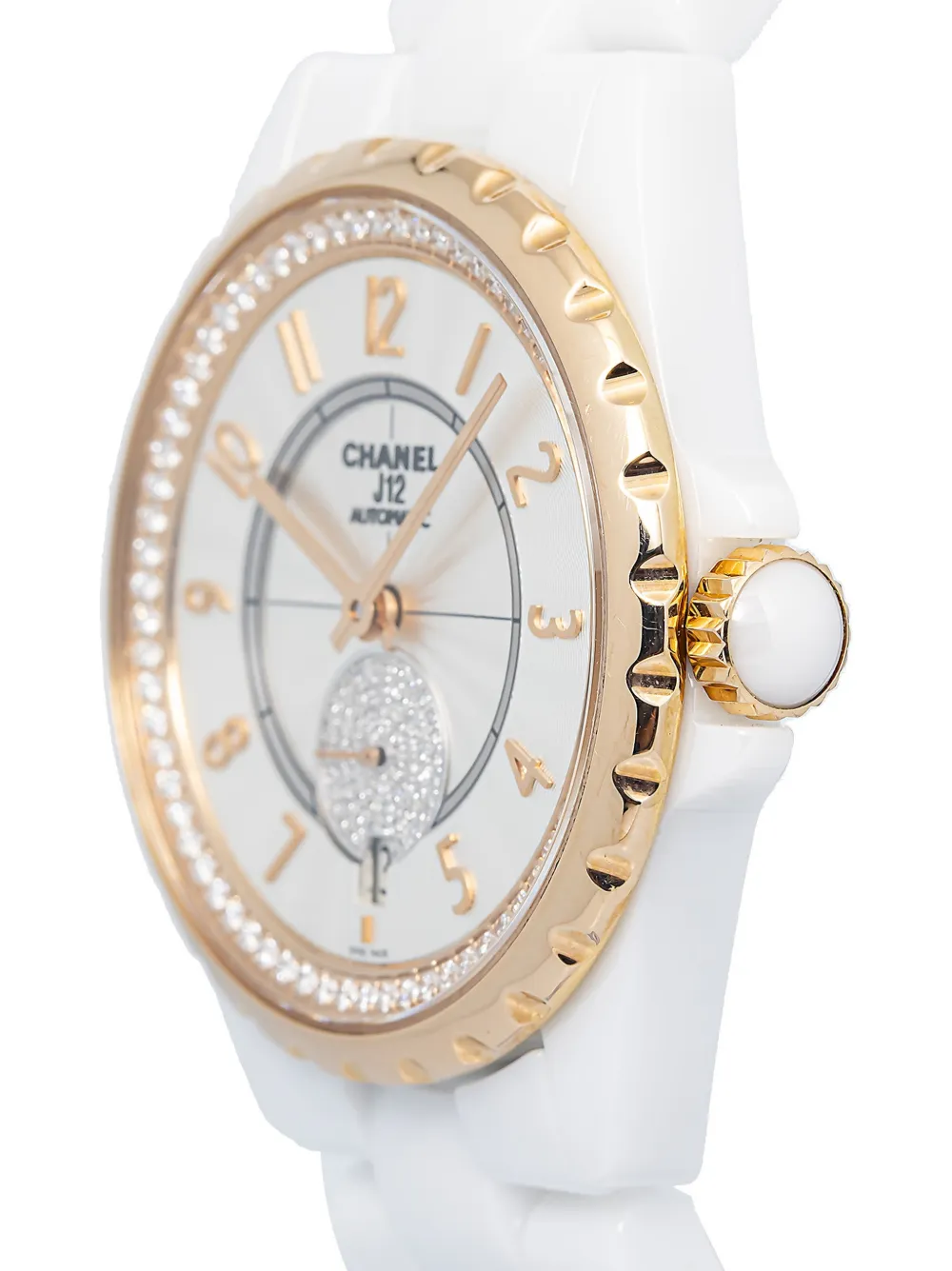 Chanel Pre-owned J12 Diamond 36mm Watch in White, view 2