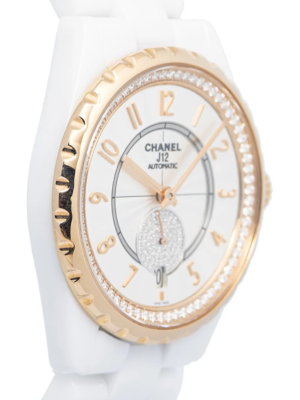 Chanel Pre-owned J12 Diamond 36mm Watch in White, view 4