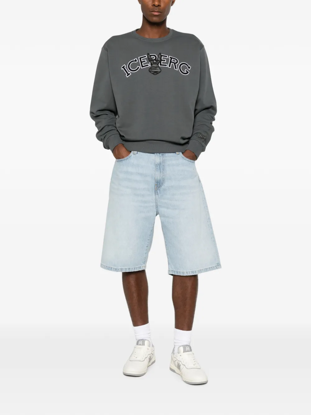 Iceberg Sweater met geborduurd logo Grijs