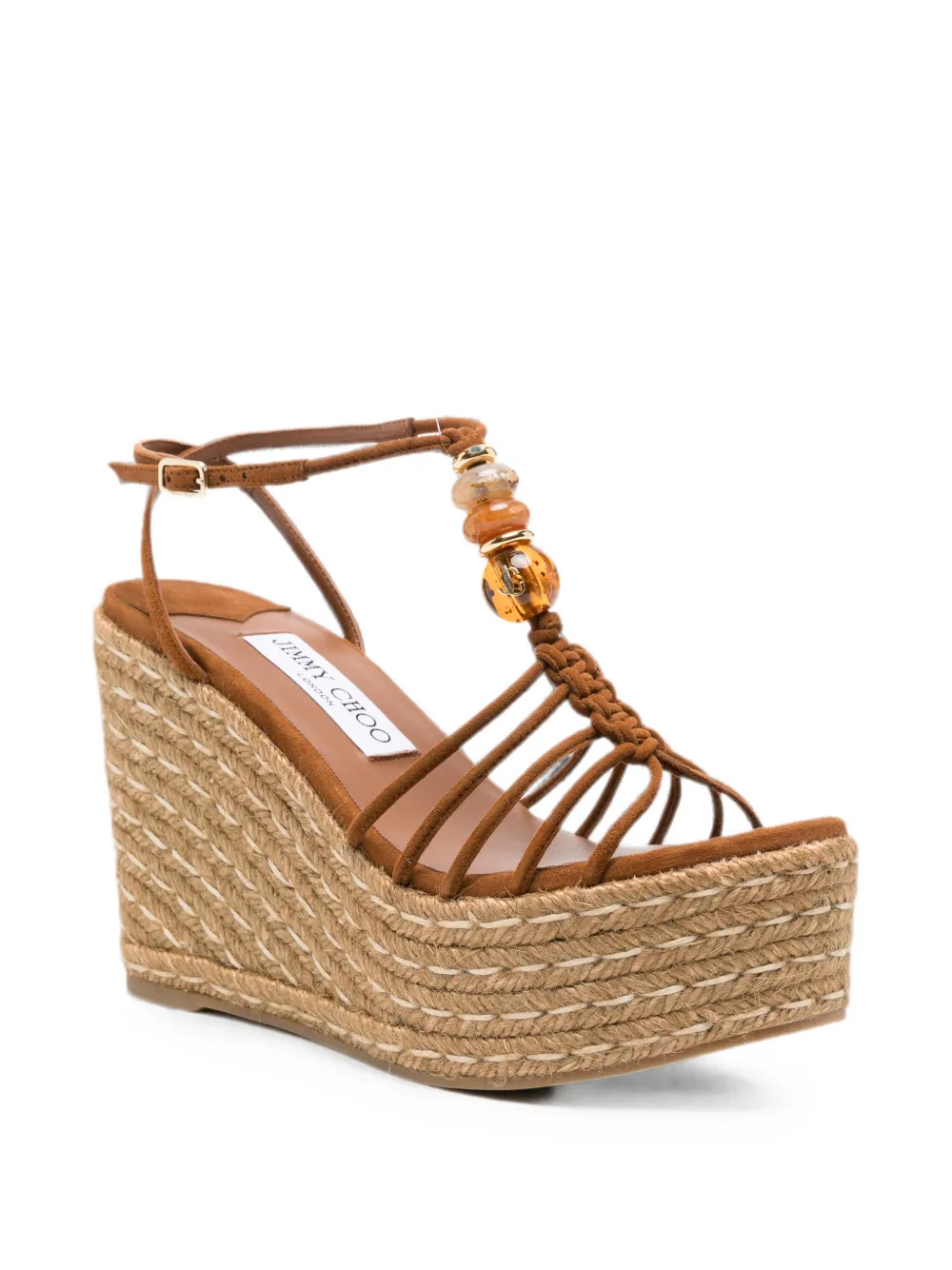 Jimmy Choo bead-embellished wedge sandals Bruin