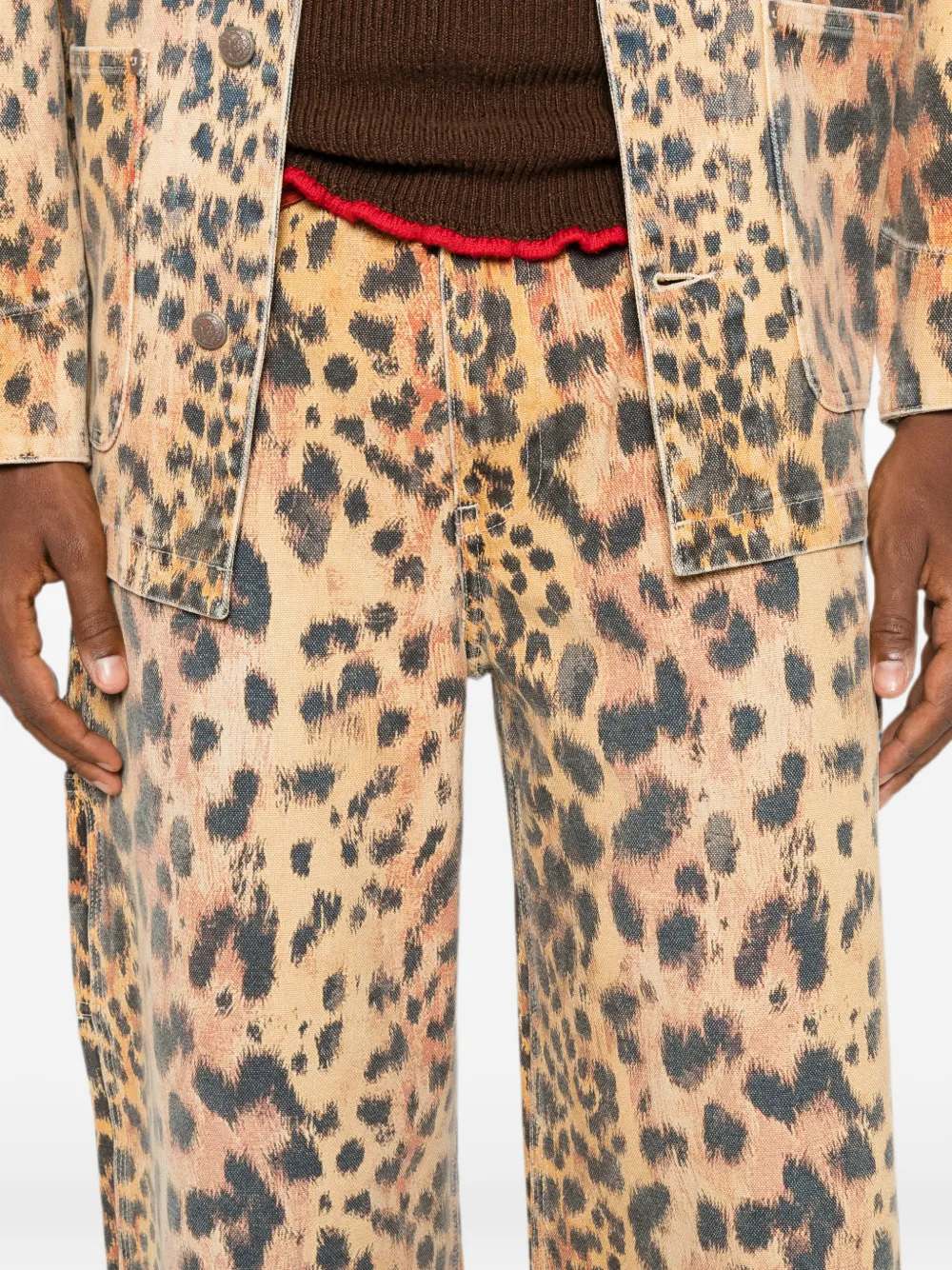 R13 Leopard-print Wide-leg Trousers in Neutrals, view 5
