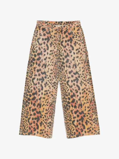 R13 leopard-print wide-leg trousers