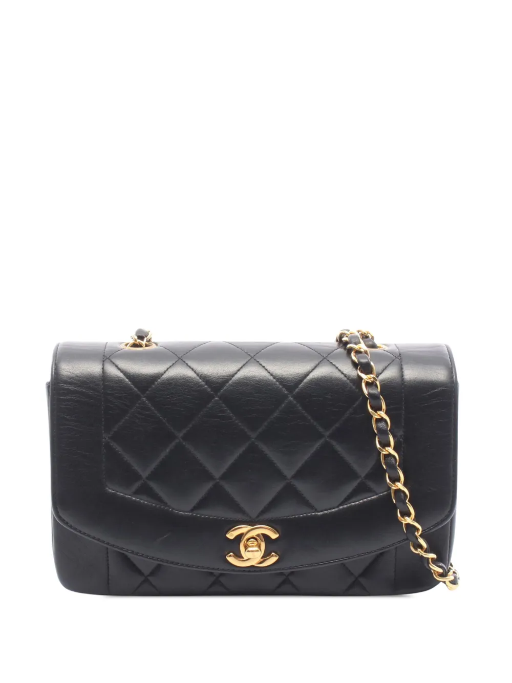 CHANEL Pre-Owned 1996-1997 Small Quilted Lambskin Diana Single Flap shoulder bag - Nero