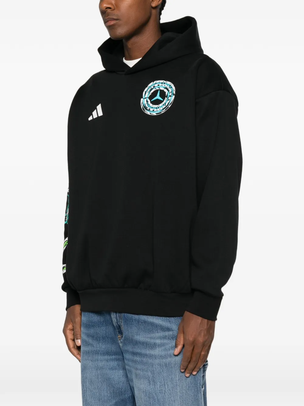 adidas x Mercedes-AMG Petronas Formula 1 Team graphic-print hoodie Zwart