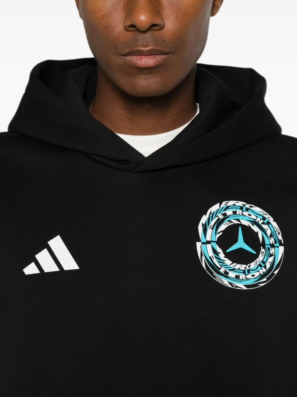 adidas x Mercedes-AMG Petronas Formula 1 Team graphic-print hoodie Zwart