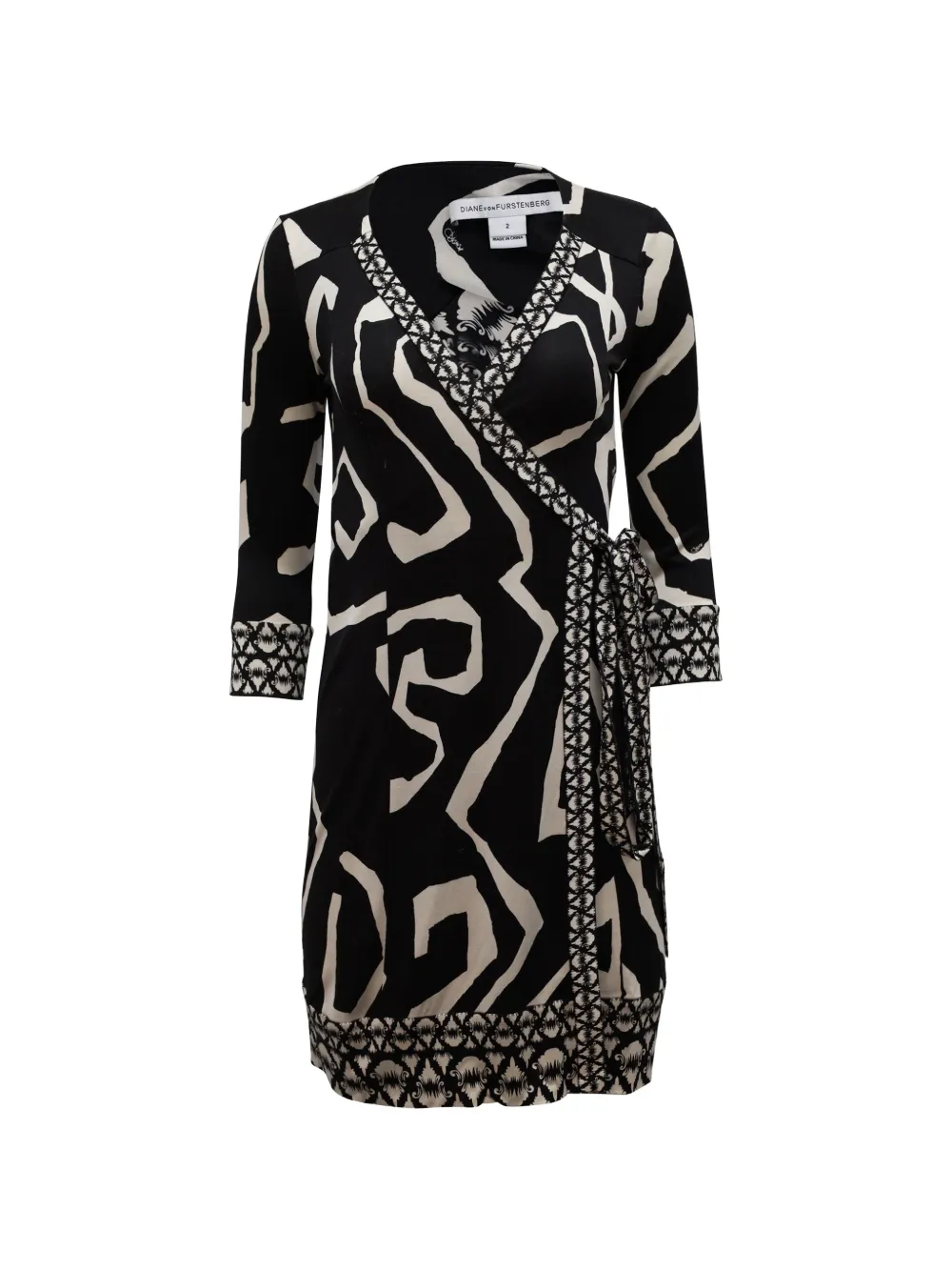 Diane Von Furstenberg Vintage printed wrap silk dress - Nero