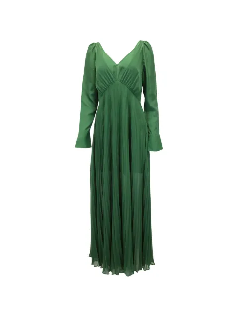 Self-Portrait pleated V-neck gown