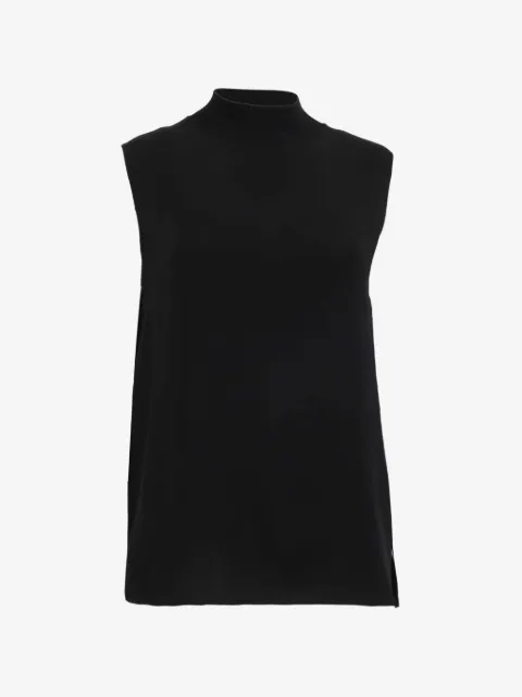 Theory 2021 mock-neck sleeveless silk top
