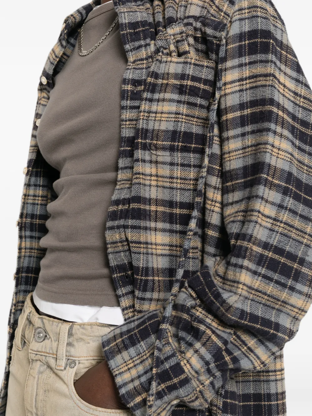 R13 Geruit overhemd Blauw