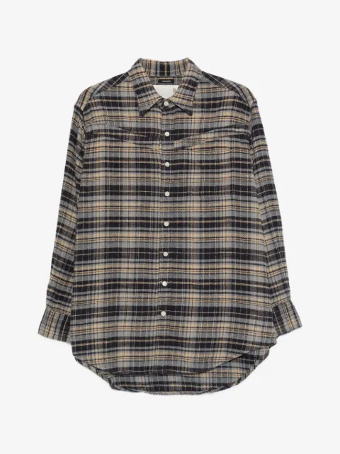 R13 plaid-pattern oversized shirt
