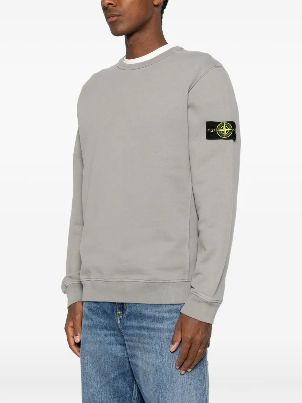 Stone Island Sweater met logopatch Grijs