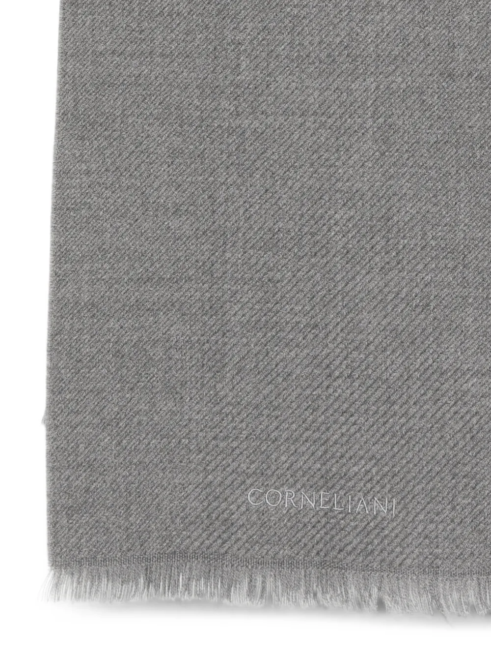 Corneliani Sjaal met diagonale streep en franje Blauw
