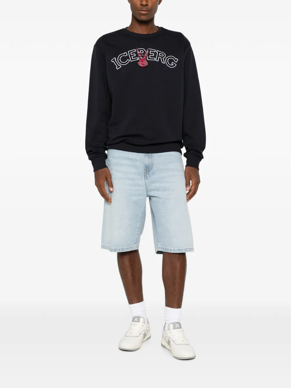 Iceberg Sweater met geborduurd logo Blauw