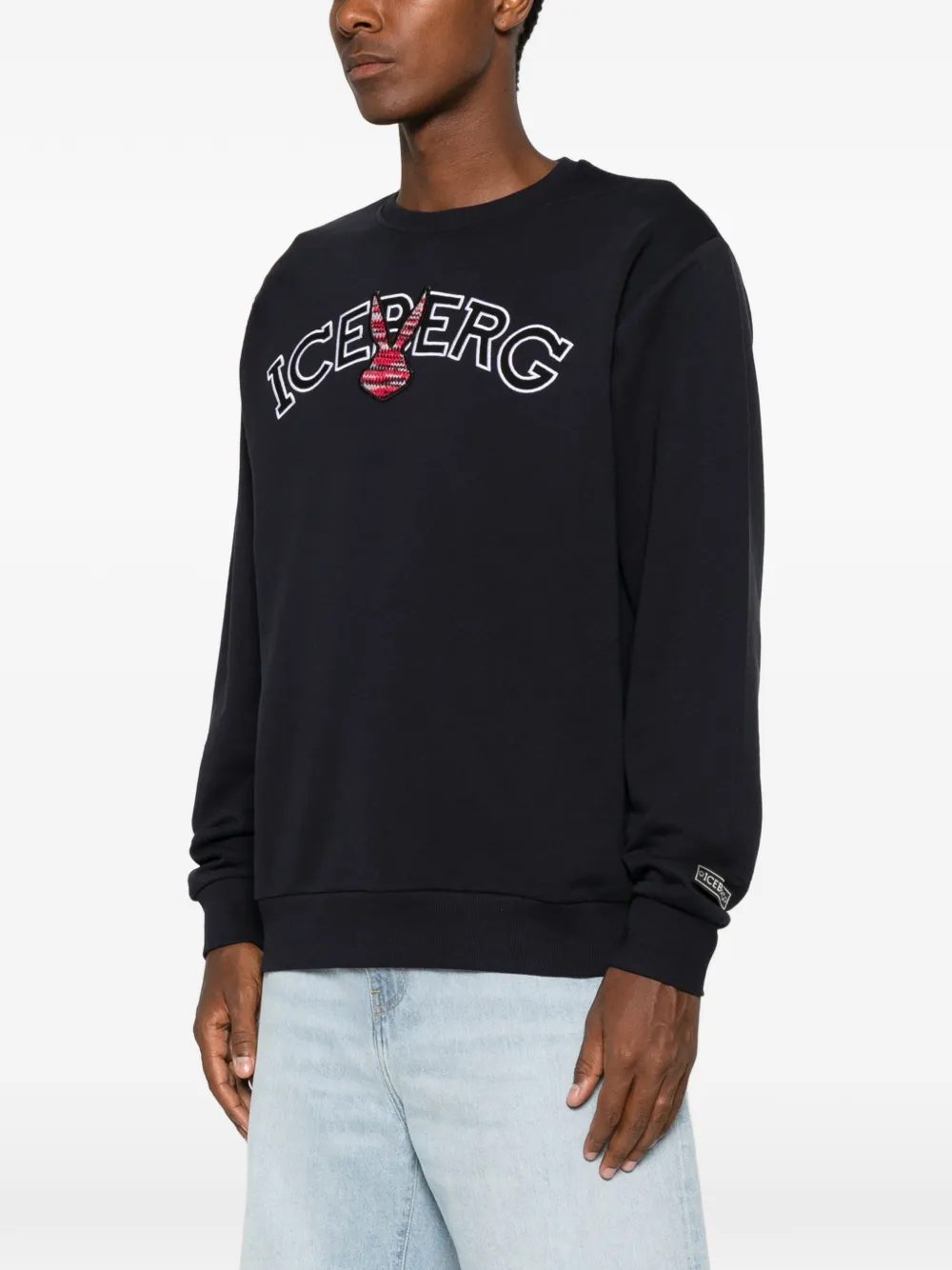 Iceberg Sweater met geborduurd logo Blauw