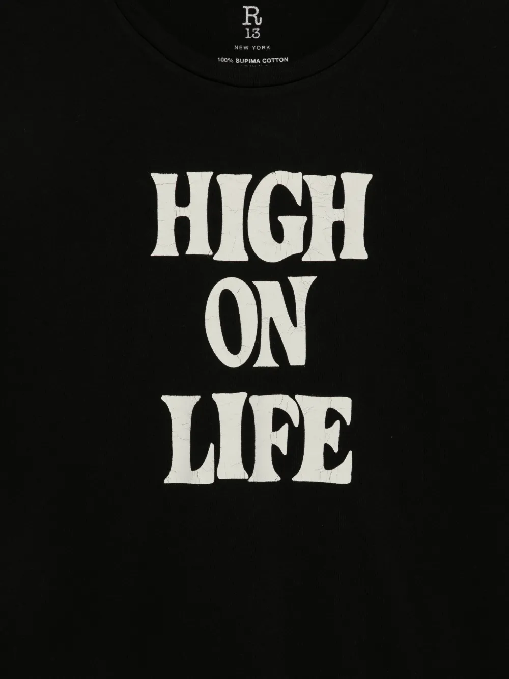 R13 T-shirt met tekst Zwart