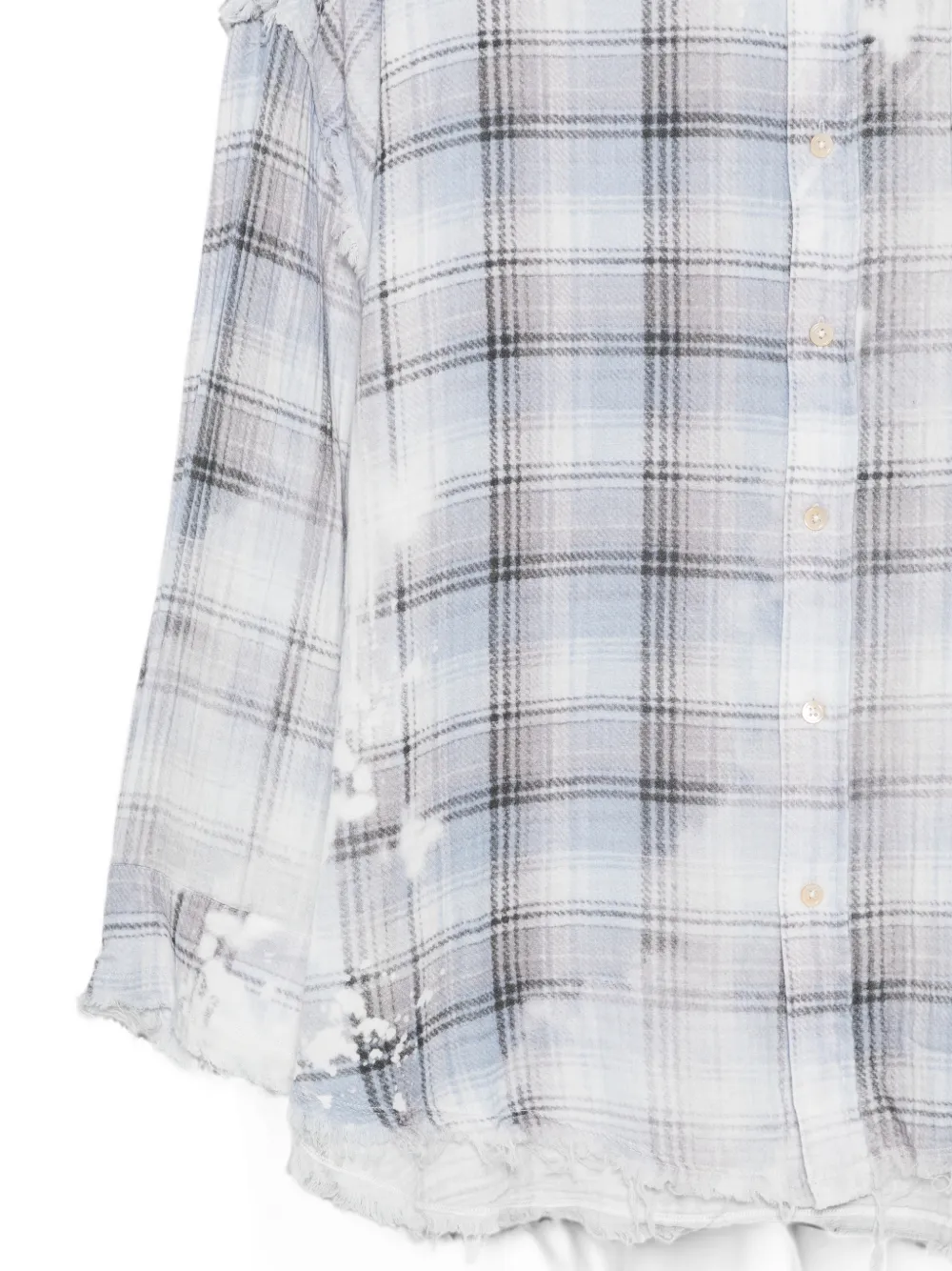 R13 Blouse met gebleekt effect en gerafelde naad Wit