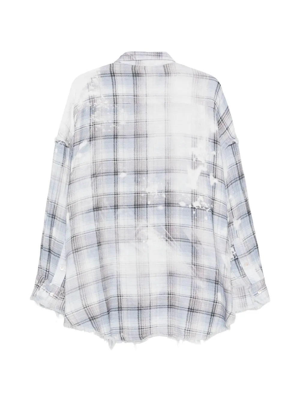 R13 Blouse met gebleekt effect en gerafelde naad Wit