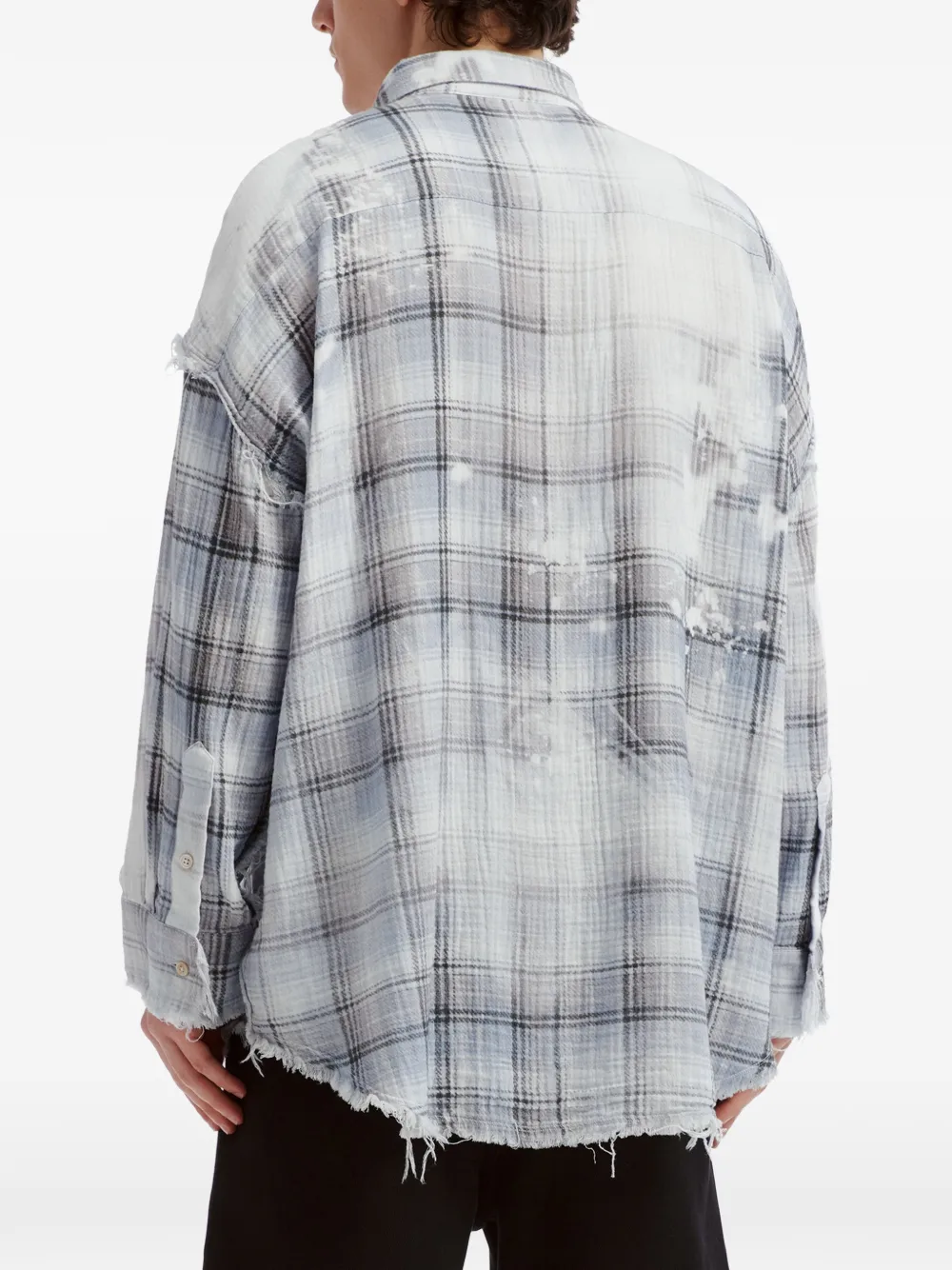 R13 Blouse met gebleekt effect en gerafelde naad Wit