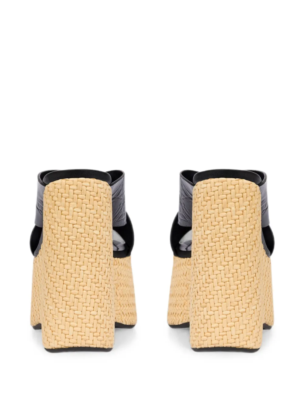 Paris Texas Mara crocodile-effect wedge sandals Zwart
