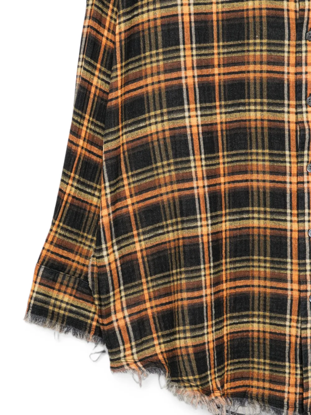 R13 Check-pattern Shirt in Orange, view 3