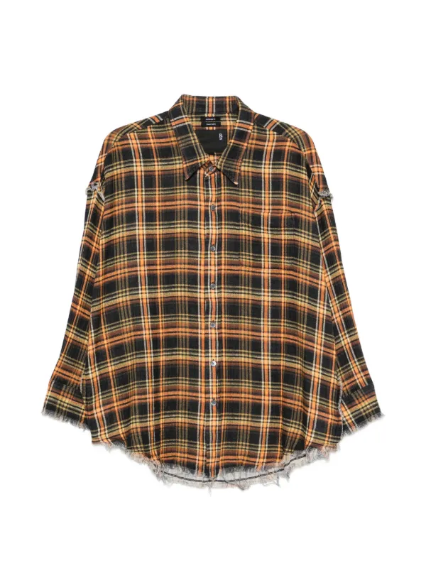 R13 Check-pattern Shirt in Orange