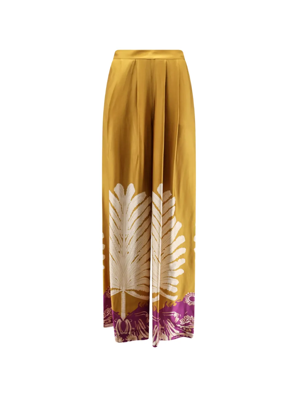 BYE FIRENZE pleated palazzo pants - Gelb