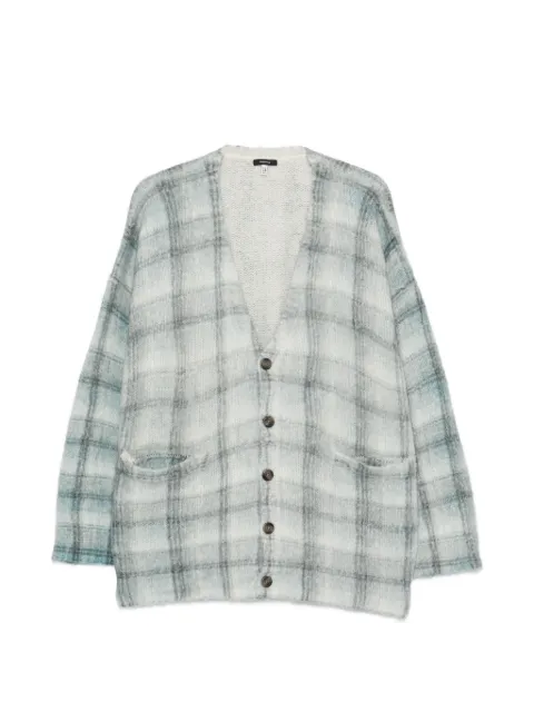 R13 plaid-pattern cardigan