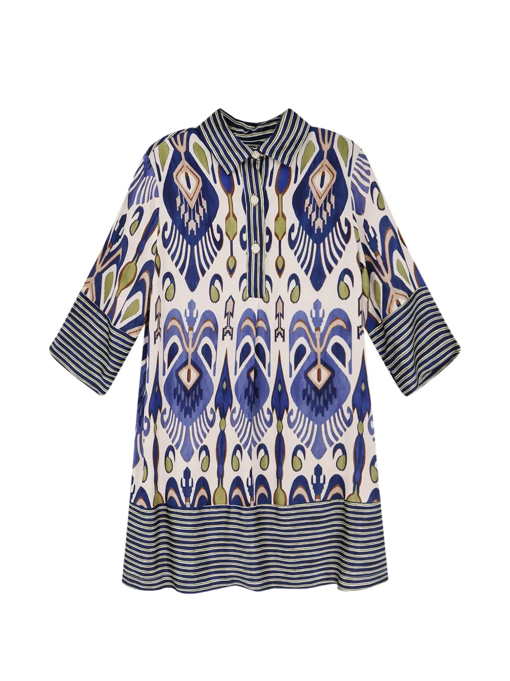BYE FIRENZE patterned mini dress - Nude
