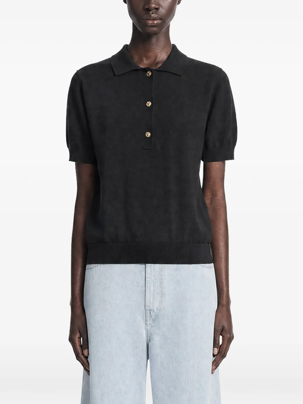 'S Max Mara Polo a coste - Nero